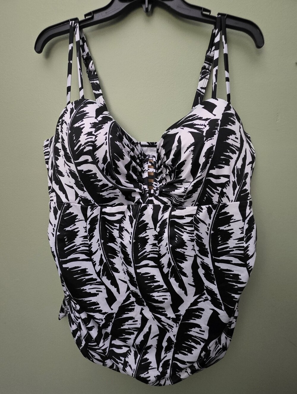 Cacique Lane Bryant Striped Swim Tankini Top 42DD NEW WITH TAGS